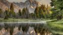 Forests lakes mountains nature outdoors wallpaper
