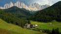 Alps dolomites italy forests grass wallpaper