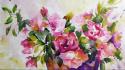 Artwork flowers paintings watercolor wallpaper