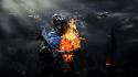 Battlefield 3 artwork buildings explosions flames wallpaper