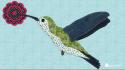 Birds digital art embroidery fancywork hummingbirds wallpaper