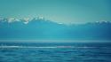 Mountains sea water waterscapes waves wallpaper