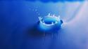 Blue drop fluid splashes water wallpaper