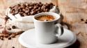 Blurred background coffee beans cups drinks wallpaper