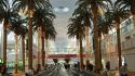 Dubai airports interior palm trees wallpaper