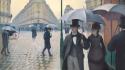 Gustave caillebotte paris rain streets wallpaper