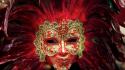 Venetian masks colors feathers head dress wallpaper