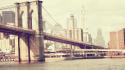Brooklyn bridge cityscapes vintage wallpaper