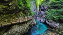National park slovenia blue canyon cliffs wallpaper