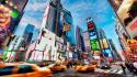 New york city cityscapes taxi traffic wallpaper