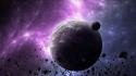 Outer space planets purple haze wallpaper