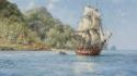 Paintings pirates sea ships wallpaper