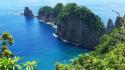 Samoa blue cliffs green islands wallpaper