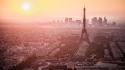 Eiffel tower paris sunset cityscapes skylines france wallpaper