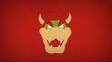 Minimalistic super mario bowser red background brothers blo0p wallpaper