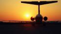 Sunset aircraft artistic sunlight jet wallpaper