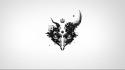 Abstract crowns skulls white background wallpaper