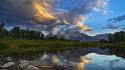 Grand teton national park wyoming clouds dawning wallpaper