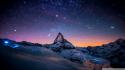 Landscapes light mountains night skyscapes wallpaper