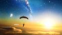 Parachuting drum and bass liquicity outer space sunrise wallpaper
