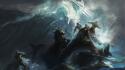 Poseidon artwork battles fantasy art gods wallpaper