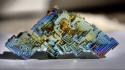 Bismuth crystals iridescence metal minerals wallpaper