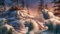 Animals creatures fantasy art wolves wallpaper