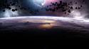 Asteroids eclipse meteorite outer space wallpaper