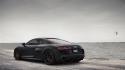 Audi r8 black cars ocean scenic wallpaper