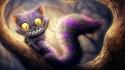 Wonderland cheshire cat cats creatures fantasy art wallpaper