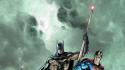 Batman superman comics skylines superheroes wallpaper