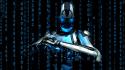 Binary cyborgs machines robots science fiction wallpaper
