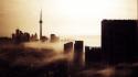 Canada toronto cityscapes fog wallpaper
