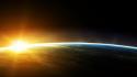 Earth sun outer space wallpaper