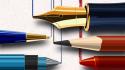 Fountain pens lines multicolor pencils wallpaper