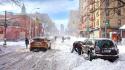 New york city cityscapes streets winter wallpaper